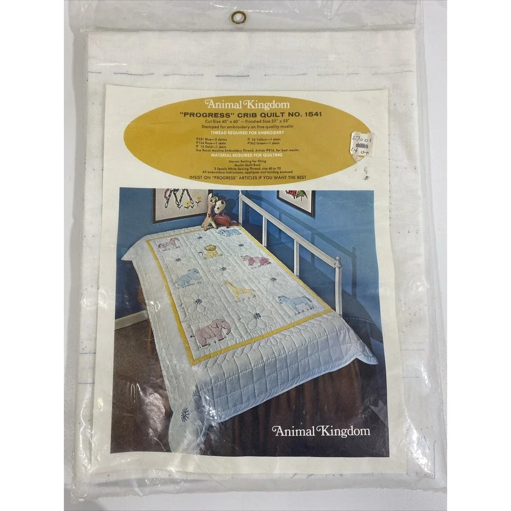 Vintage‎ Progress Quilt Kit Animal Kingdom Baby Crib Quilt #1541 NEW!
